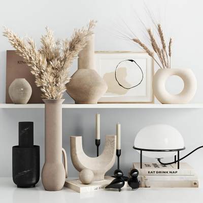 侘寂花瓶书籍饰品摆件